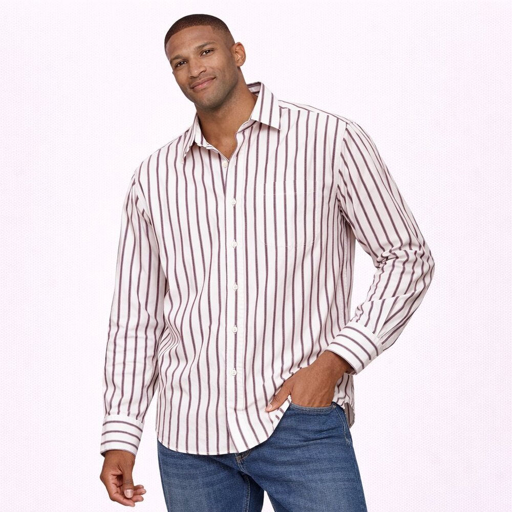 Tailorbird shirt casual button down office stripped Size: XXL/TTG -